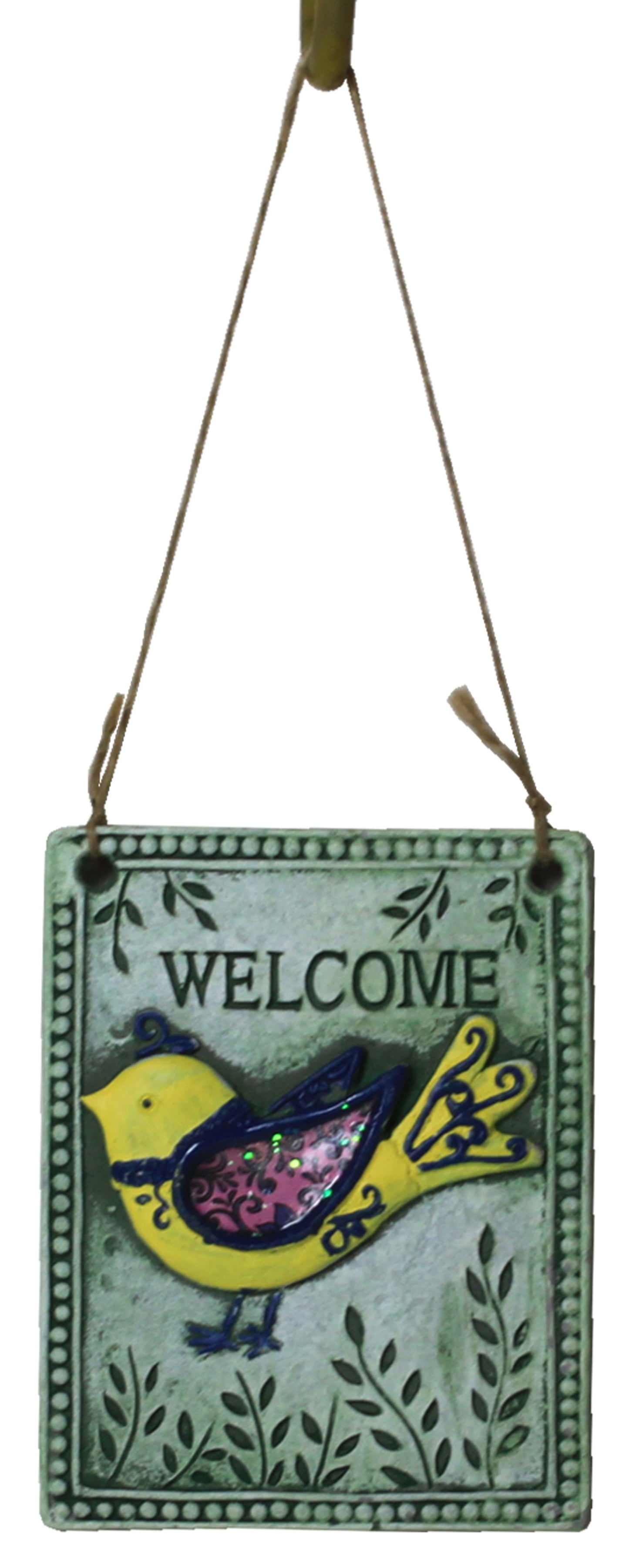 4779 - 4x5 Welcome Plaque w Yellow Bird - |R-11|