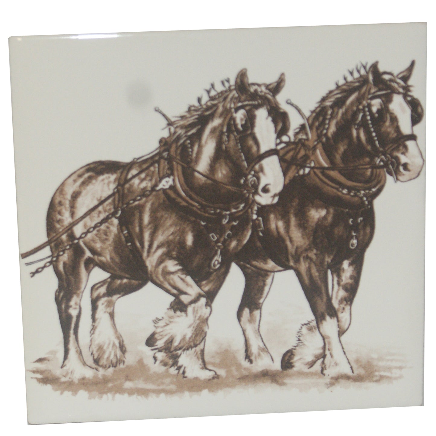 4792 - 4.5" Clydesdale Horses Tile - |7-32|