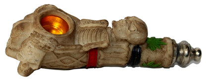 4819 - Skeleton Cannabis Pipe Hand Carved Resin |16-20|