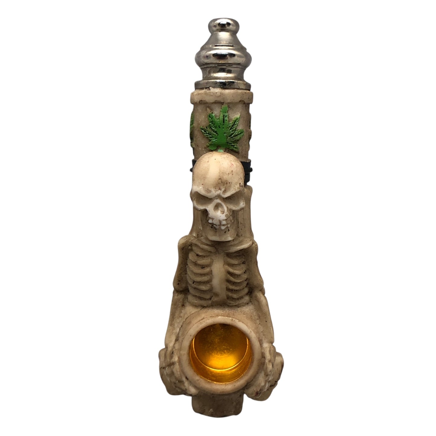 4819 - Skeleton Cannabis Pipe Hand Carved Resin |16-20|