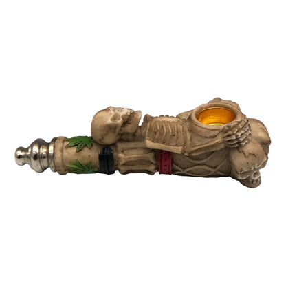 4819 - Skeleton Cannabis Pipe Hand Carved Resin |16-20|
