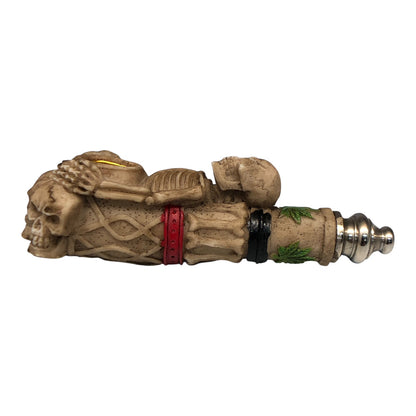 4819 - Skeleton Cannabis Pipe Hand Carved Resin |16-20|