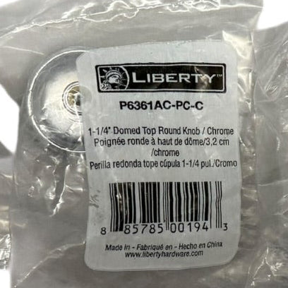 48209 - Three-Pack 1-1/4-Inch Domed-Top Round Knob Chrome P6361AC-PC-C Set |5-10|