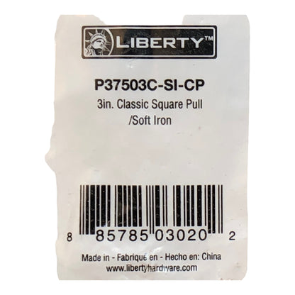 4827 - Set of 2 Liberty 3" Classic Square Pulls Soft Iron |5-6|