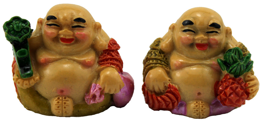 485 - Pair of 1" Color Buddha Twins - |Round-X-19|