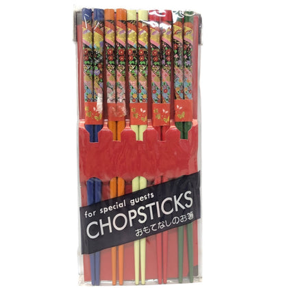 488 - Stylish 5 Pair Colorful Patchwork Chopsticks |16-24| |22-11|