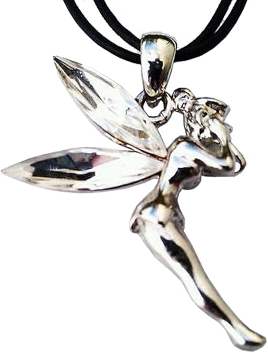 4904 - Fairy Necklace Crystal Wings - |Clear-4|