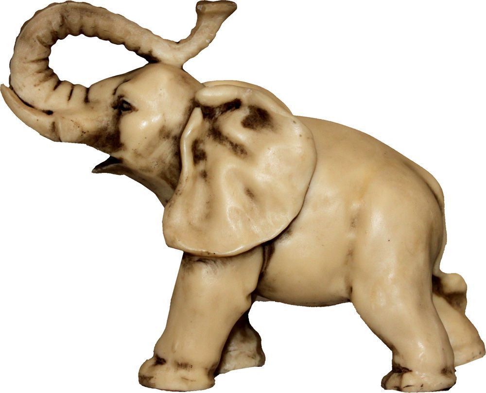4923 - 6" Faux Ivory Elephant - Trunk Head - |Z-15|