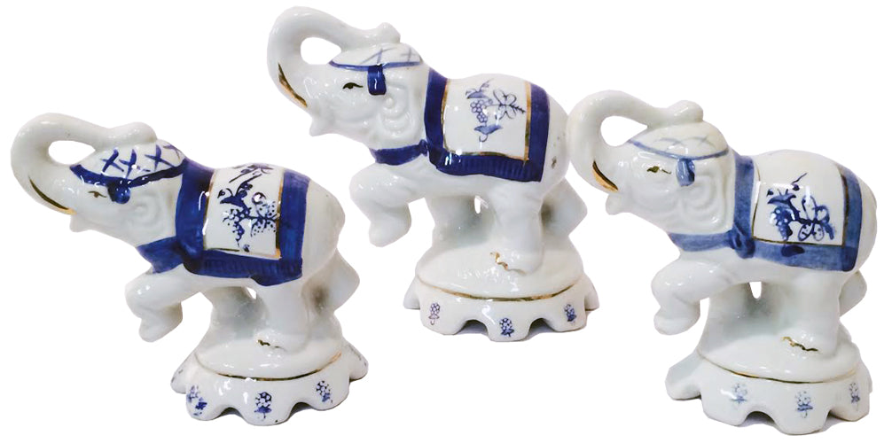 4929 - 3pc Hand Painted Elephant Set - |Z-17|