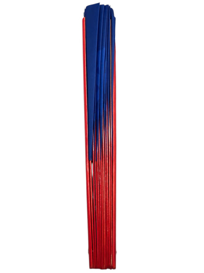 4944 - 13" Fan Blue & Red Yin Yang Bamboo - [25-B]