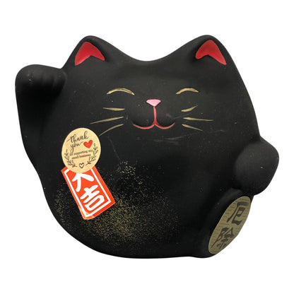 4946 - Elegant Black Cat Bank with Feng Shui Design Piggy Bank for Home and Garden Decor |6-8|