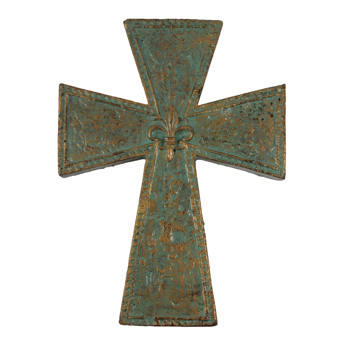 4967 - 8" Gold Green Wall Cross - |Store|
