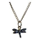 5033 - Blue Dragonfly Necklace Silver - |Clear-160|