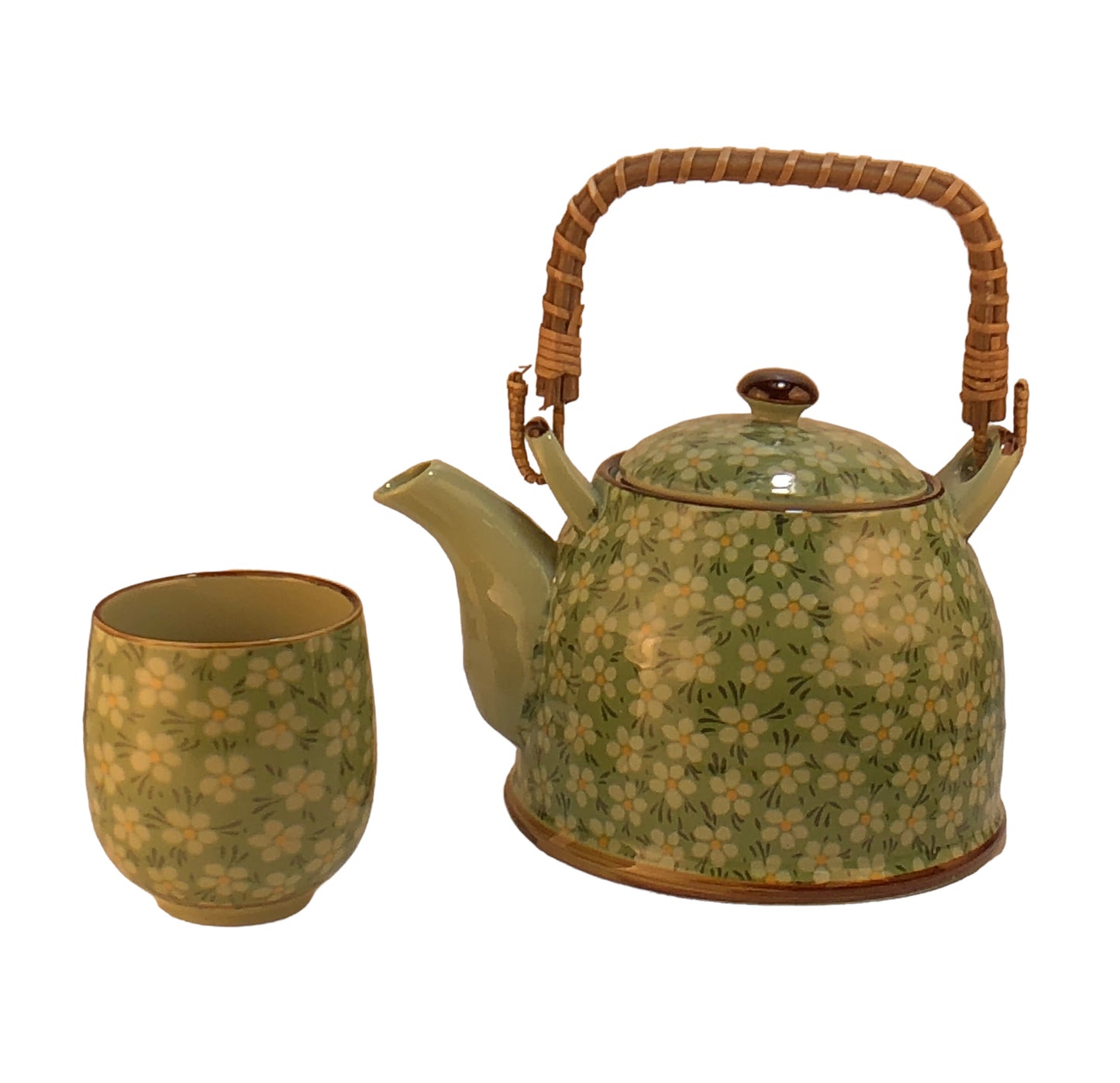 5037 - Green Floral Tea Set - |A-13|
