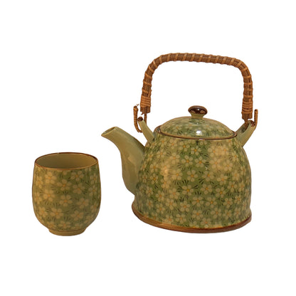 5037 - Green Floral Tea Set - |A-13|