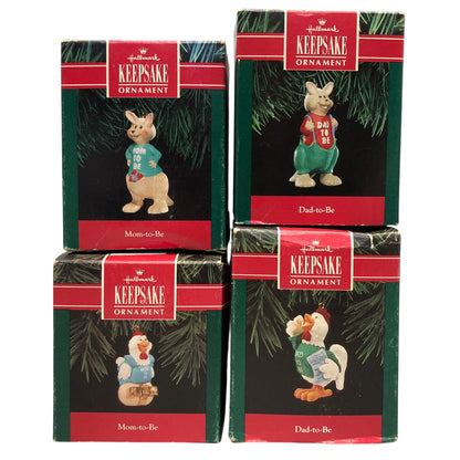 5051 - Set of 4 Hallmark Keepsake Mom and Dad To Be Ornaments (Christmas Tree) |