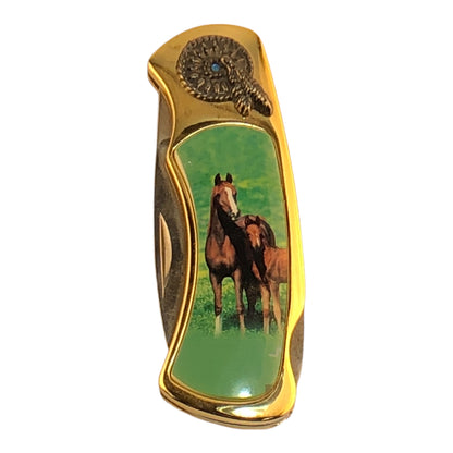 5072 - Double Horse Pocket Knife Gift - |101|