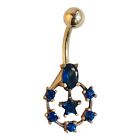 5074 - Blue Star w/Ring Belly Ring - |Clear-162|