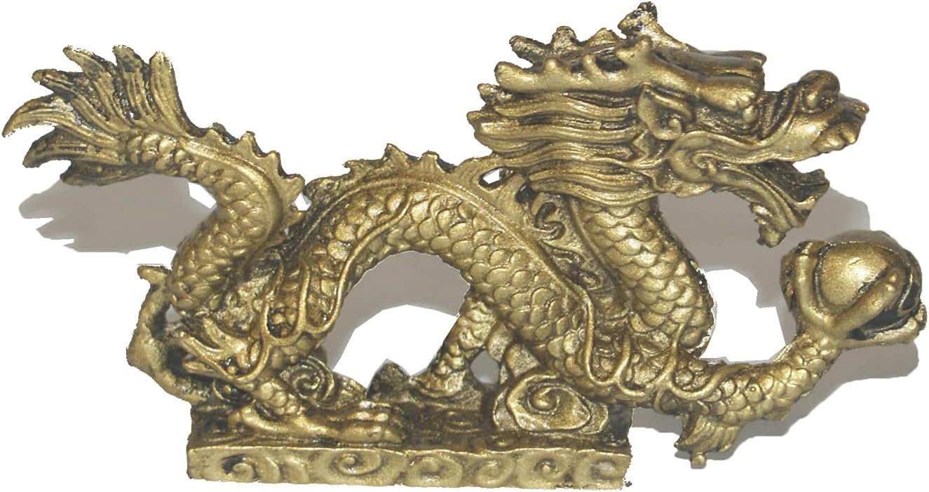 5076 - 5" Gold Dragon - Clutching Orb - |Z-19|