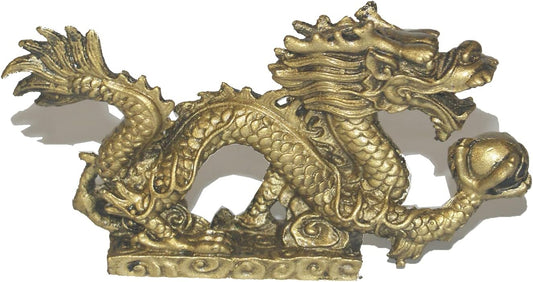 5076 - 5" Gold Dragon - Clutching Orb - |Z-19|