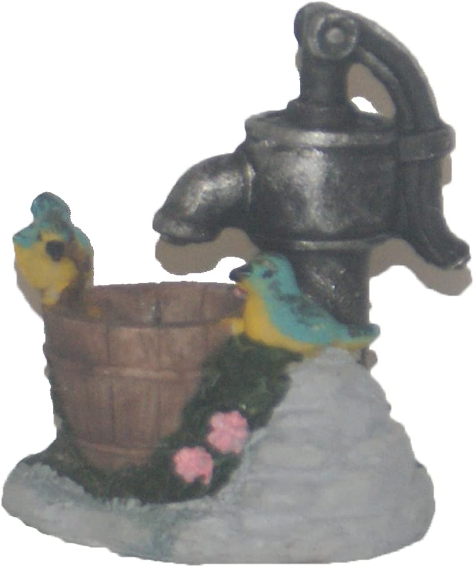 5166 - Blue Birds and Water Pump 2.5-Inch Decorative Garden-Style Figure 4" |3-11|