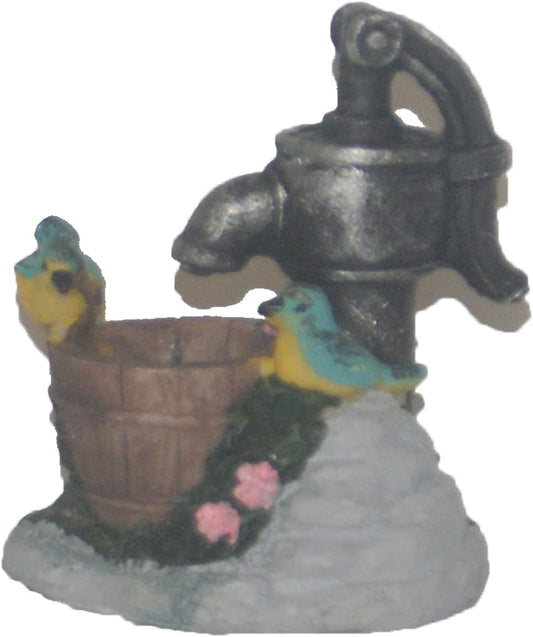 5166 - Blue Birds and Water Pump 2.5-Inch Decorative Garden-Style Figure 4" |3-11|