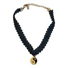 5179 - Blue Ribbon Yin Yang Choker - |Clear-140|