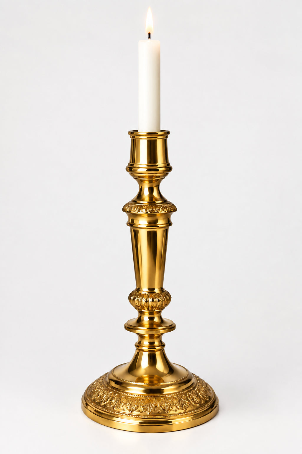 519 - 8" Fancy Brass Candle Stick - |FF-24| sent to pics 9/26 GK