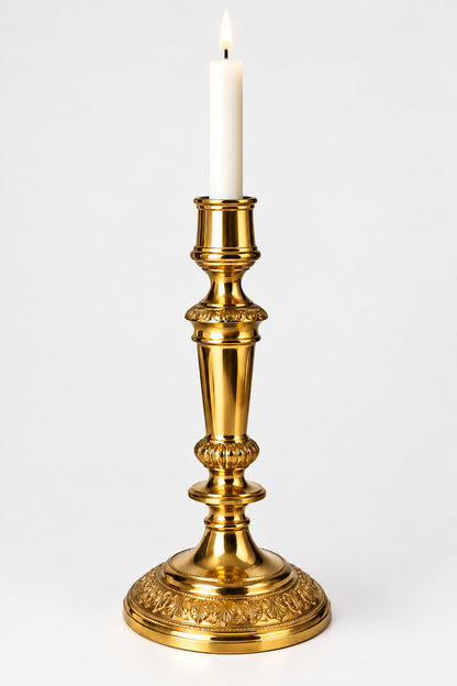 519 - 8" Fancy Brass Candle Stick - |FF-24| sent to pics 9/26 GK