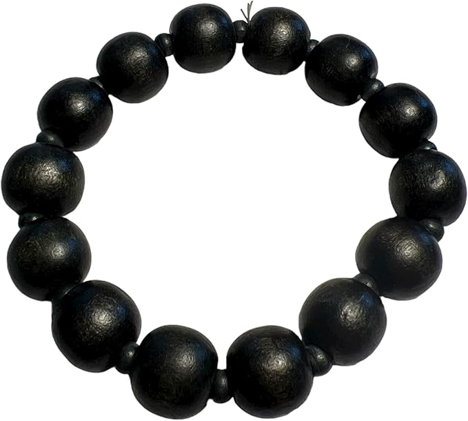 5199 - Black Wood Bead Bracelet - [Clear-22 Store]
