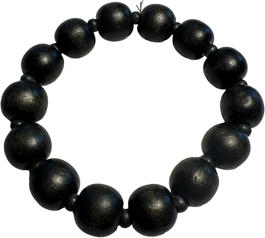 5199 - Black Wood Bead Bracelet - [Clear-22 Store]