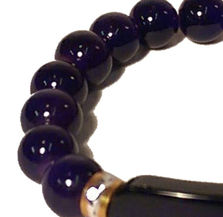 5200 - Dark Purple Bead Bracelet ID 4" |Clear-101| |Store|