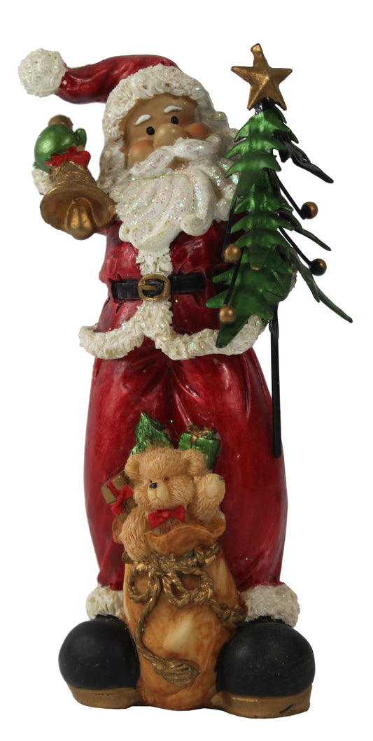 5206 - 6" Santa w Bear Figurine - |Pod 2-73|