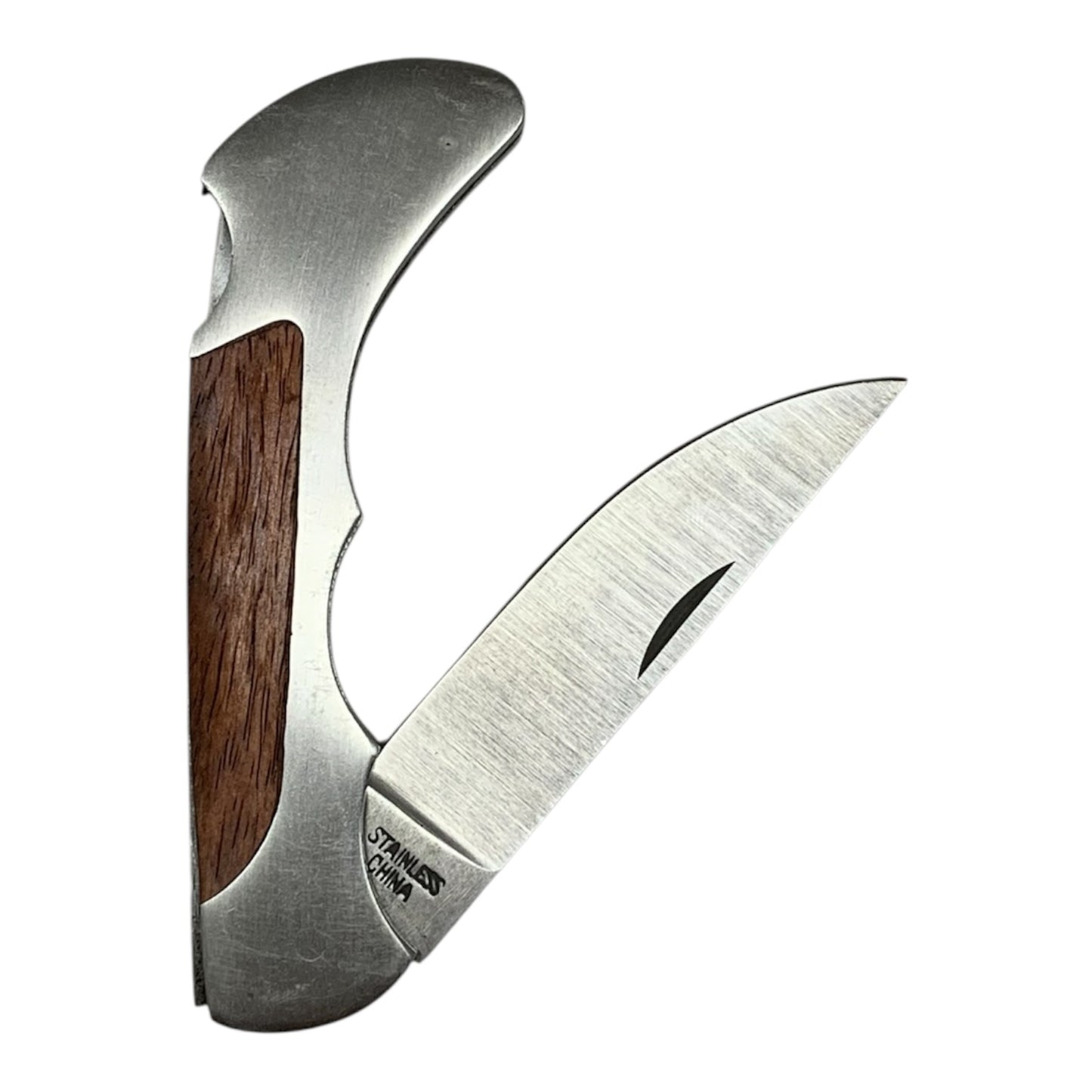2367 - Wood Inlaid 7" Stainless Lock Hunting Knife |94|