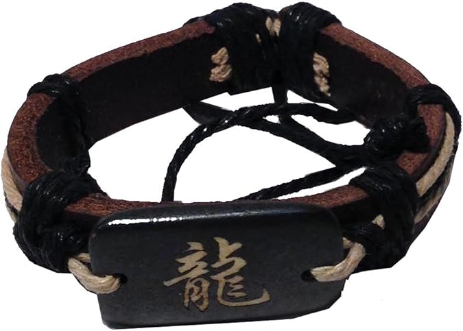 5255 - Leather Bracelet Kanji - |Clear-122|