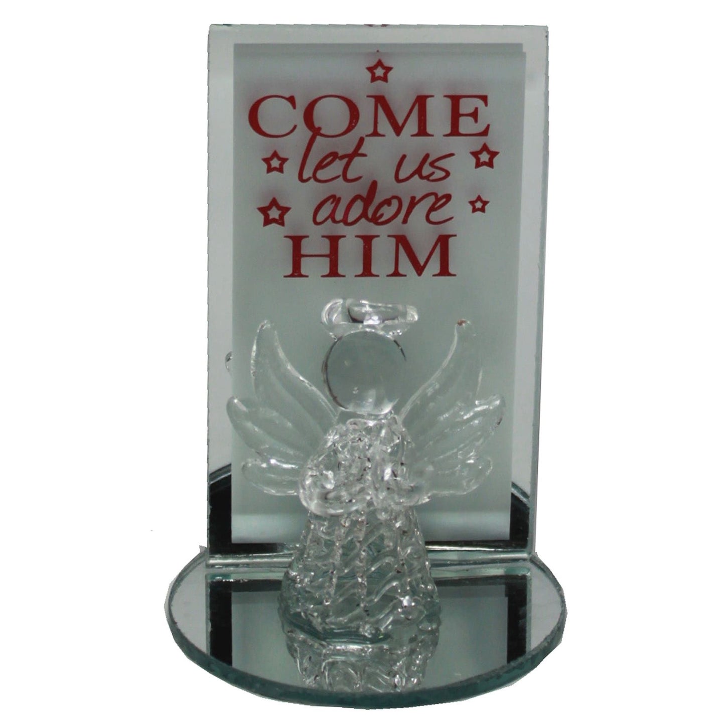 526 - 2" Clear Angel - Pray Come Let Us Adore Him - |X-12|