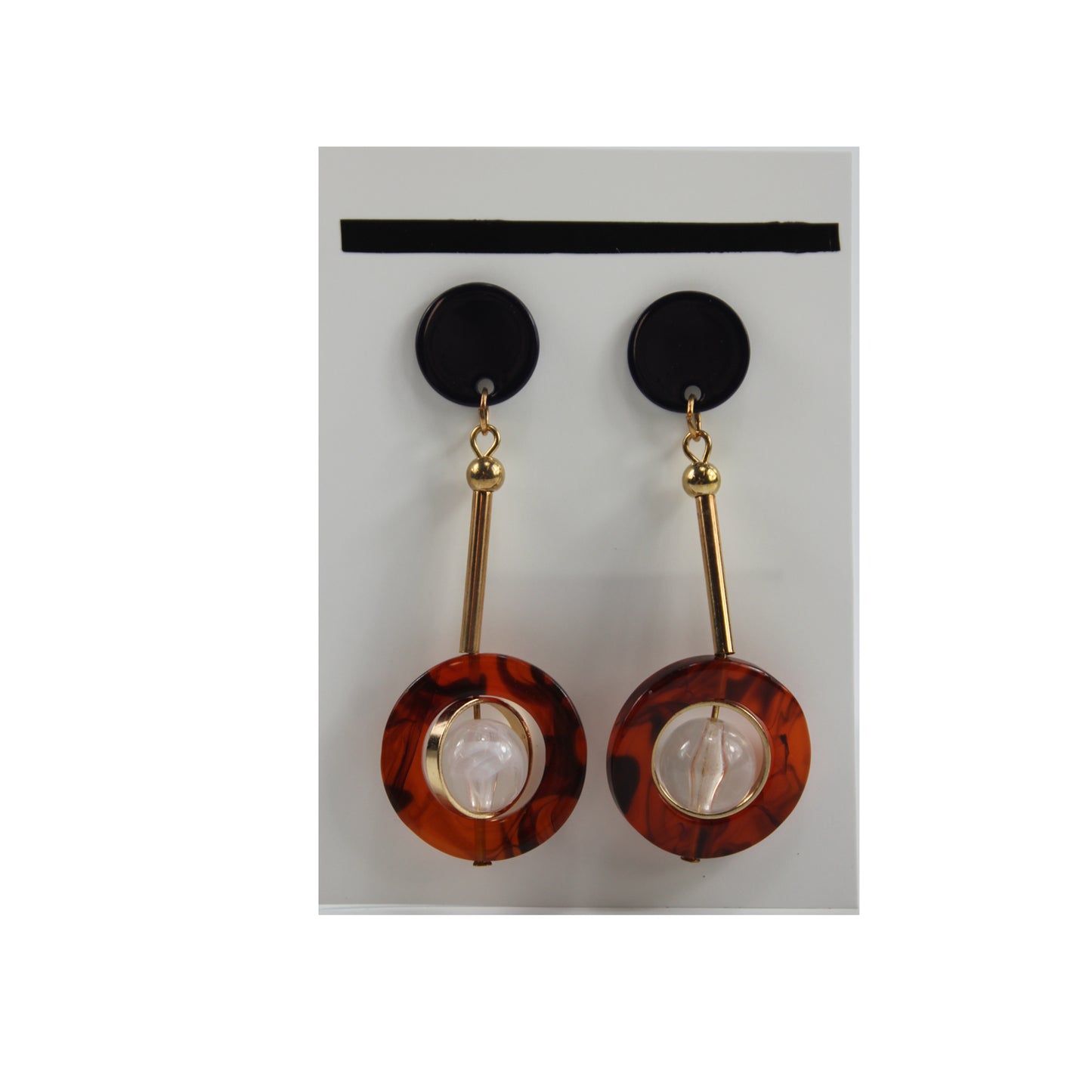 5275 - Modern Dangle Stud Earrings - |Clear-168|