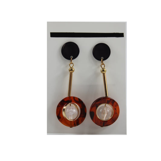 5275 - Modern Dangle Stud Earrings - |Clear-168|