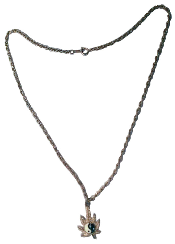 5321 - Gold Leaf Yin Yang Necklace - |Clear-164|