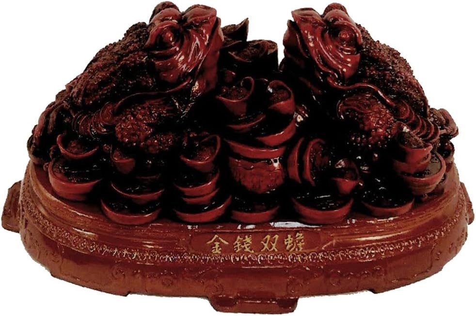 5322 - 12" 2 Red Money Frogs - Coins - [Z-74]