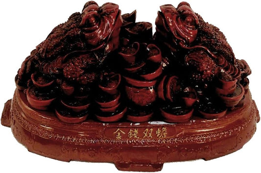 5322 - 12" 2 Red Money Frogs - Coins - [Z-74]