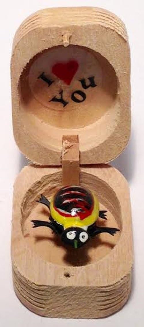 5363 - Black Dancing Bug Wood Box - [Z-38]