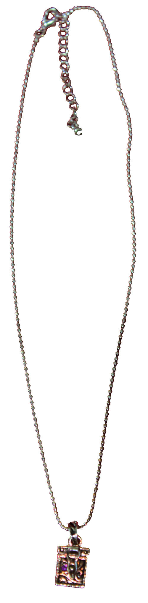 5374 - Jesus is Lord Prayer Box 18" Chain Sterling Silver Plated - |Clear-66|