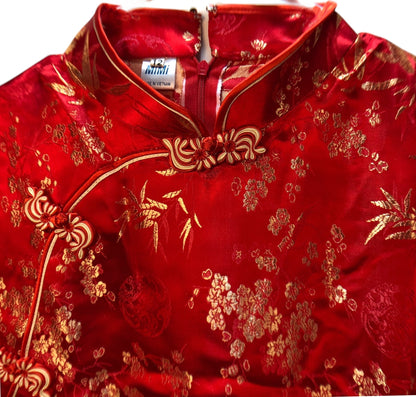 5378 - MiMi SS Long Cheongsam 12 Red/Gold - |Pod 3-11|
