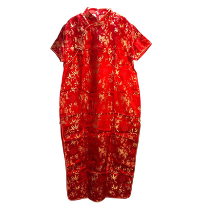 5378 - MiMi SS Long Cheongsam 12 Red/Gold - |Pod 3-11|