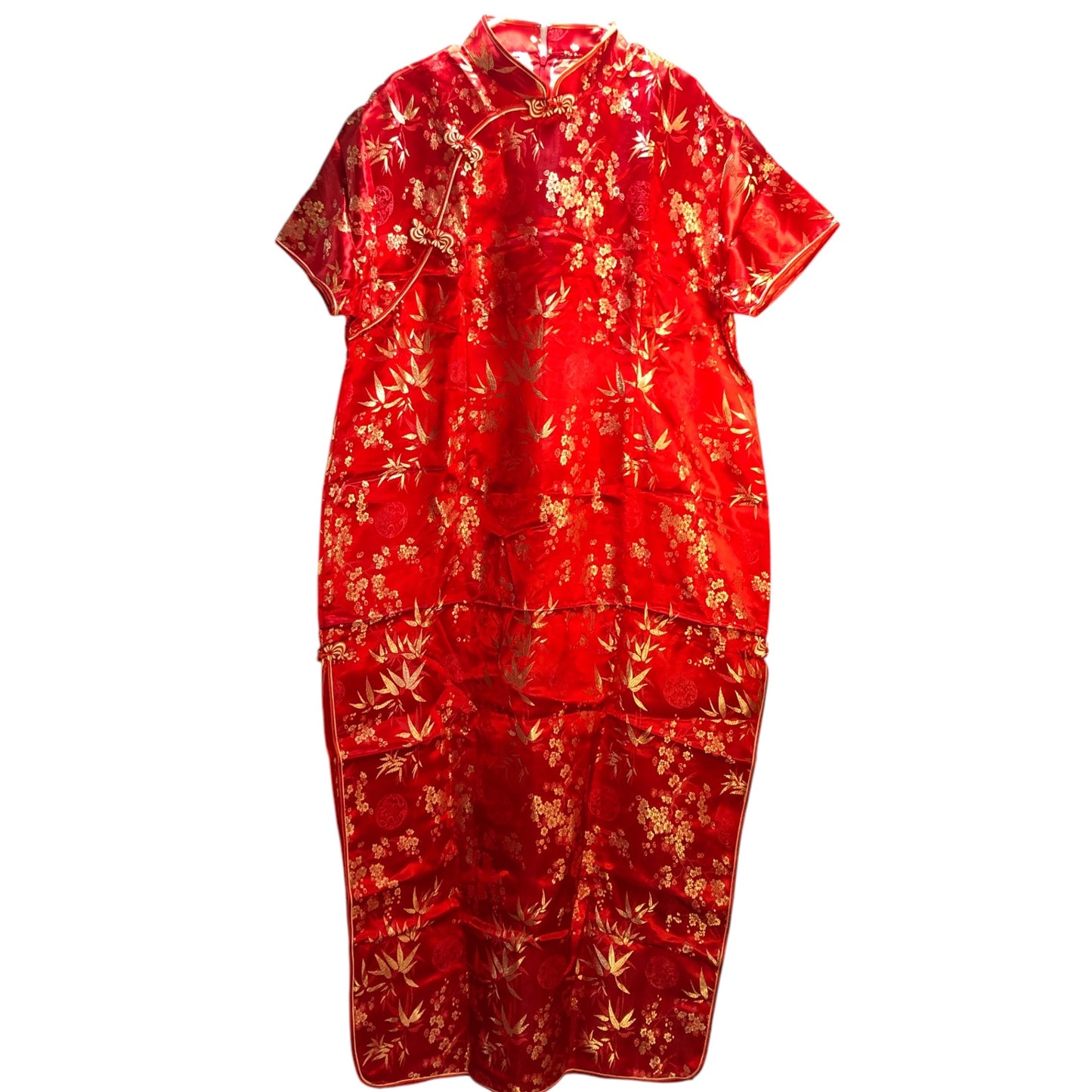 5378 - MiMi SS Long Cheongsam 12 Red/Gold - |Pod 3-11|