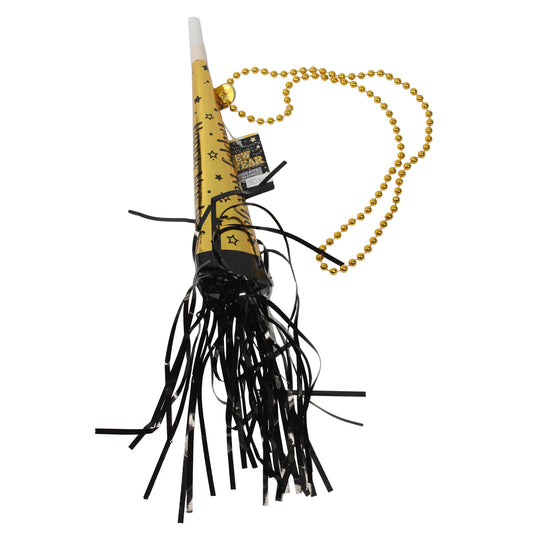 5384 - Gold New Years Horn W Necklace |Pod 1-69|