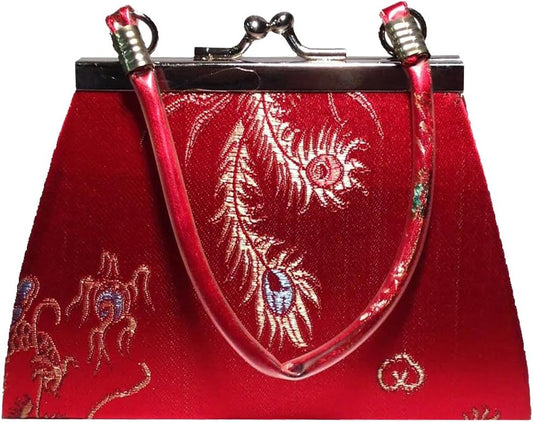 5404 - Red 4x5 Snap Brocade Purse - [16-23]