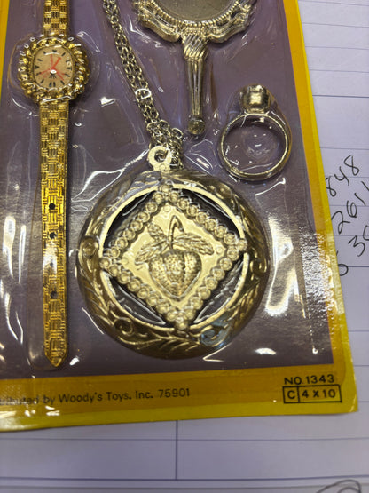 3687 - Set of Three Glamour Jewelry Gold Kids Toy |12-25|