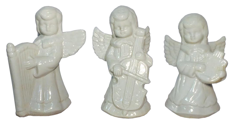 5448 - Set of Three 6" White Angels - Musical - |X-29|